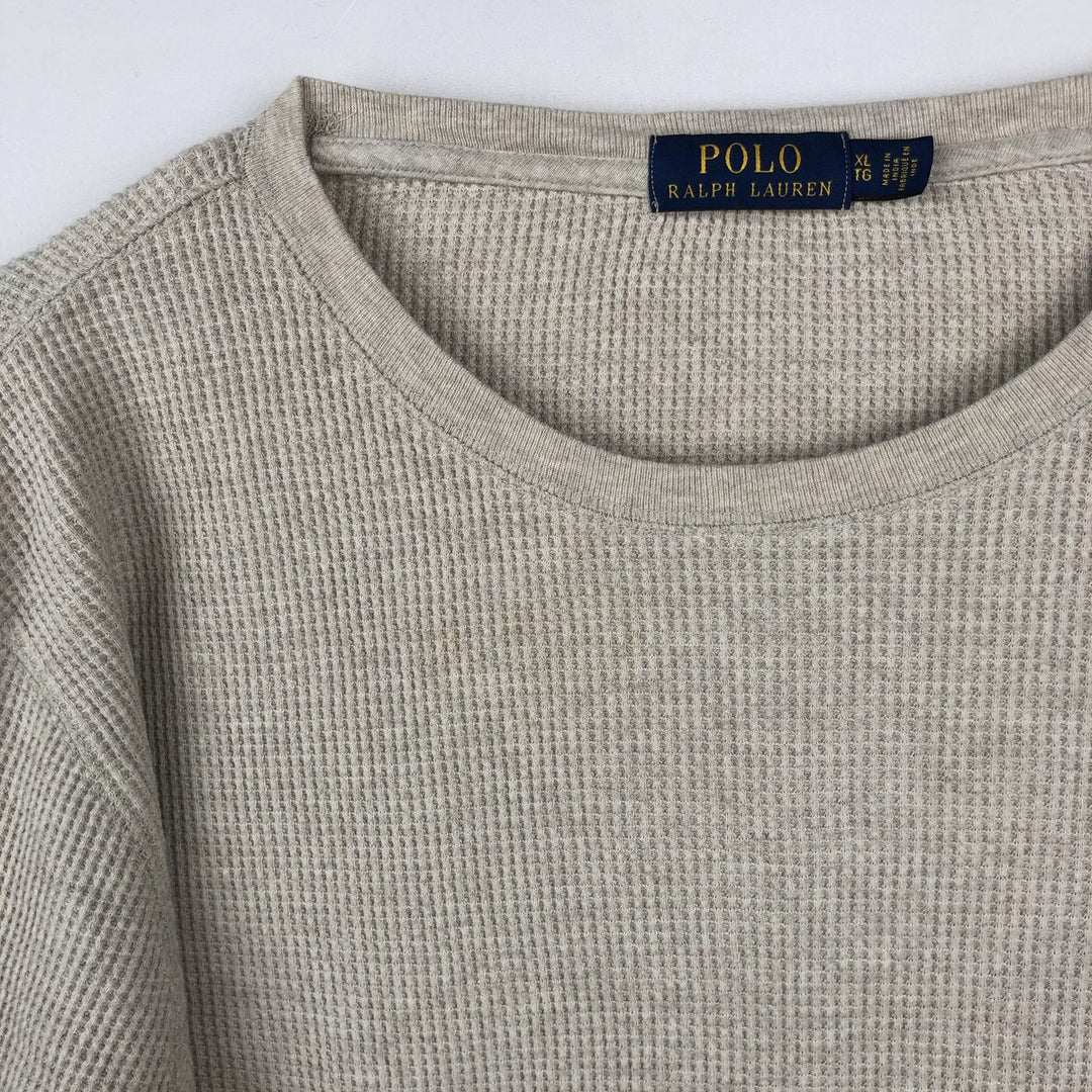 Ralph Lauren POLO RALPH LAUREN Thermal Long T-shirt Waffle Men's XL cotton Beige type Vintage Second Hand