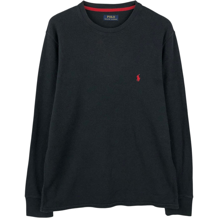 Ralph Lauren POLO RALPH LAUREN Thermal Long-Sleeve T-Shirt, Honeycomb Pattern, Men's Size M (equivalent) unclear black type Vintage Second Hand
