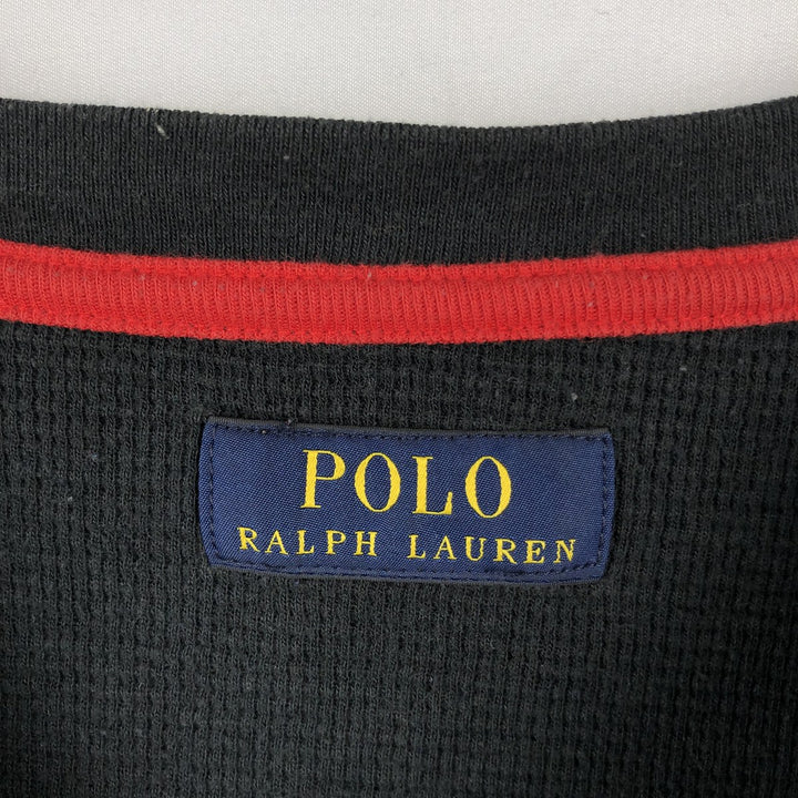 Ralph Lauren POLO RALPH LAUREN Thermal Long-Sleeve T-Shirt, Honeycomb Pattern, Men's Size M (equivalent) unclear black type Vintage Second Hand