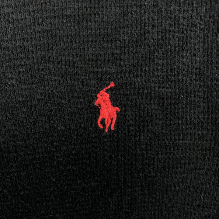 Ralph Lauren POLO RALPH LAUREN Thermal Long-Sleeve T-Shirt, Honeycomb Pattern, Men's Size M (equivalent) unclear black type Vintage Second Hand