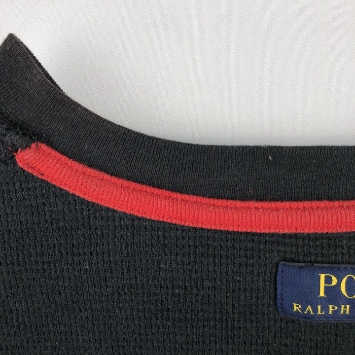 Ralph Lauren POLO RALPH LAUREN Thermal Long-Sleeve T-Shirt, Honeycomb Pattern, Men's Size M (equivalent) unclear black type Vintage Second Hand