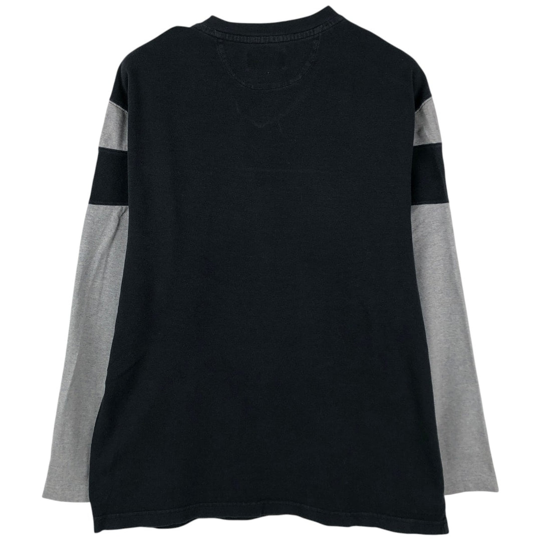 Ralph Lauren CHAPS V-neck thermal long T-shirt, men's size XL cotton black type Vintage Second Hand
