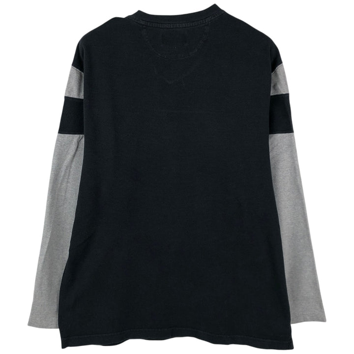 Ralph Lauren CHAPS V-neck thermal long T-shirt, men's size XL cotton black type Vintage Second Hand