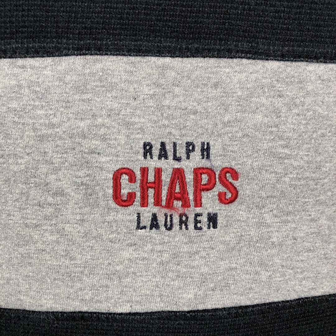 Ralph Lauren CHAPS V-neck thermal long T-shirt, men's size XL cotton black type Vintage Second Hand