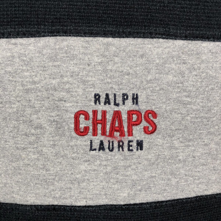 Ralph Lauren CHAPS V-neck thermal long T-shirt, men's size XL cotton black type Vintage Second Hand