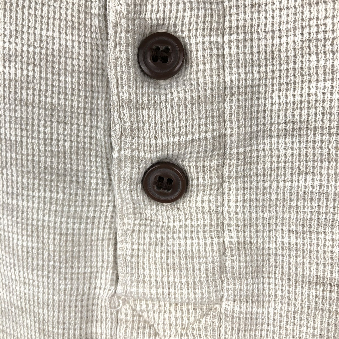 Ralph Lauren CHAPS Henley neck thermal long T-shirt, men's size L cotton white type Vintage Second Hand