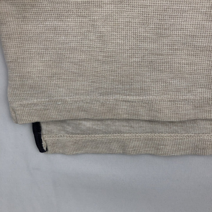 Ralph Lauren CHAPS Henley neck thermal long T-shirt, men's size L cotton white type Vintage Second Hand