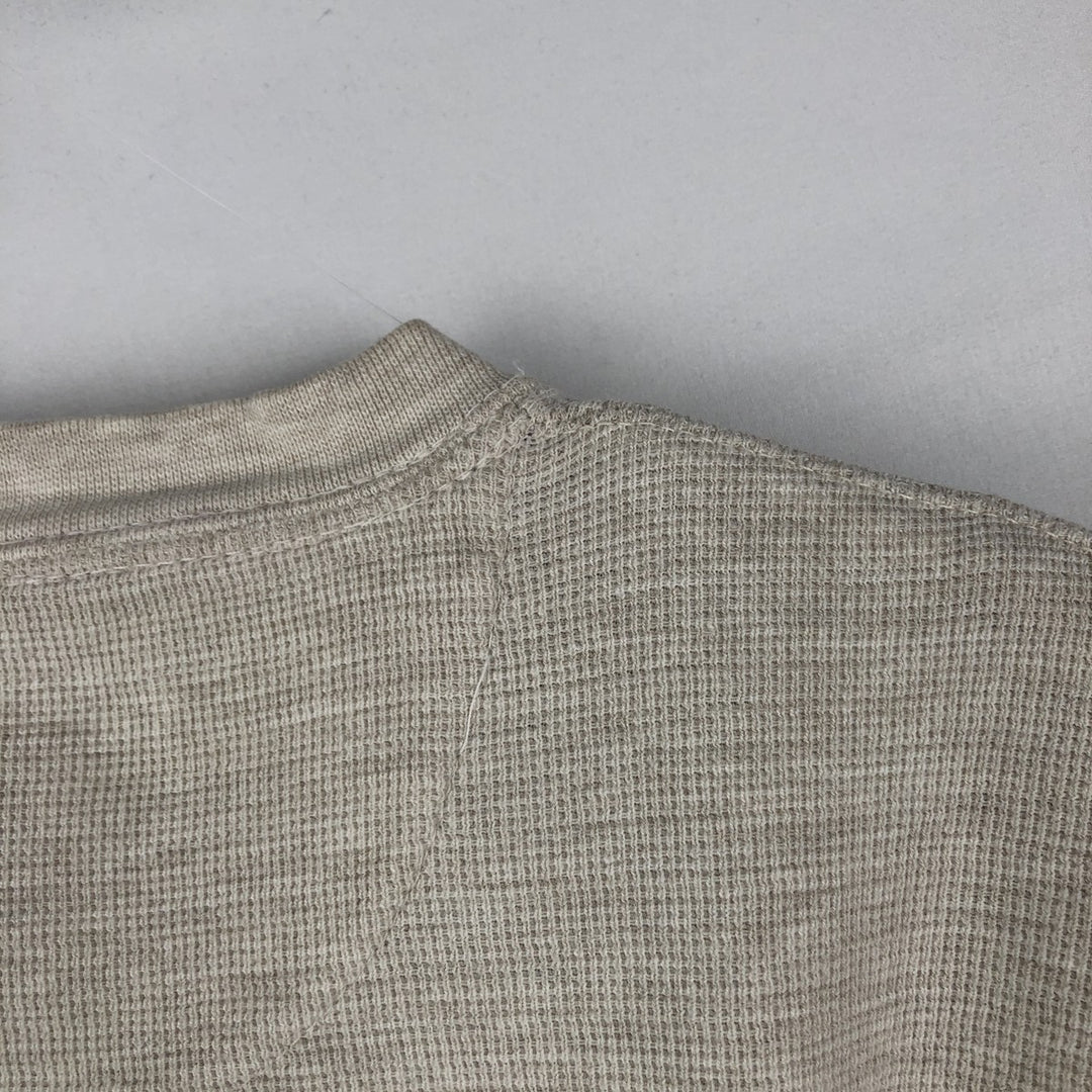 Ralph Lauren CHAPS Henley neck thermal long T-shirt, men's size L cotton white type Vintage Second Hand