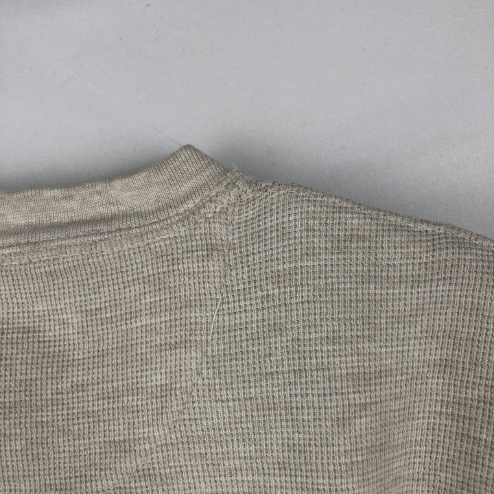 Ralph Lauren CHAPS Henley neck thermal long T-shirt, men's size L cotton white type Vintage Second Hand
