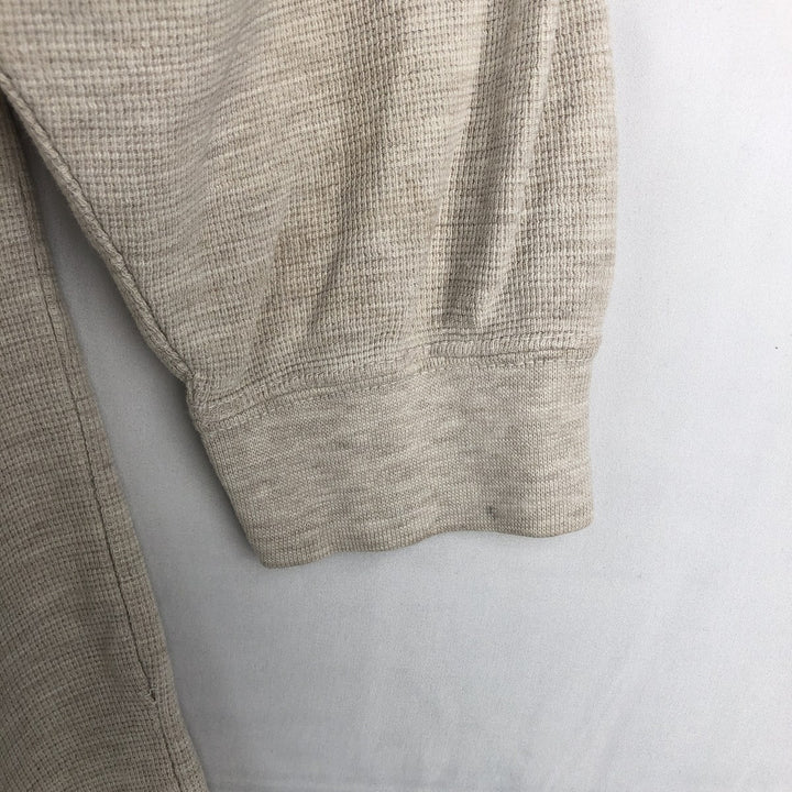 Ralph Lauren CHAPS Henley neck thermal long T-shirt, men's size L cotton white type Vintage Second Hand