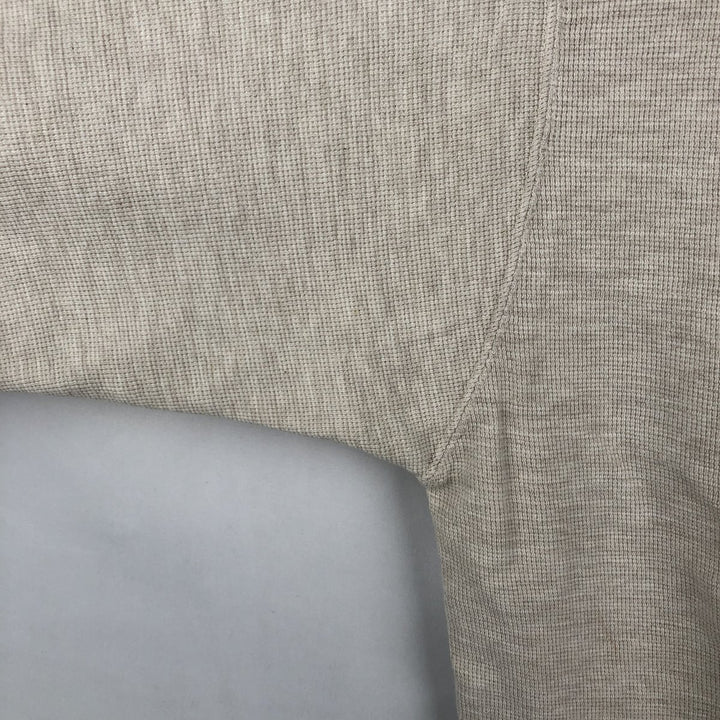 Ralph Lauren CHAPS Henley neck thermal long T-shirt, men's size L cotton white type Vintage Second Hand