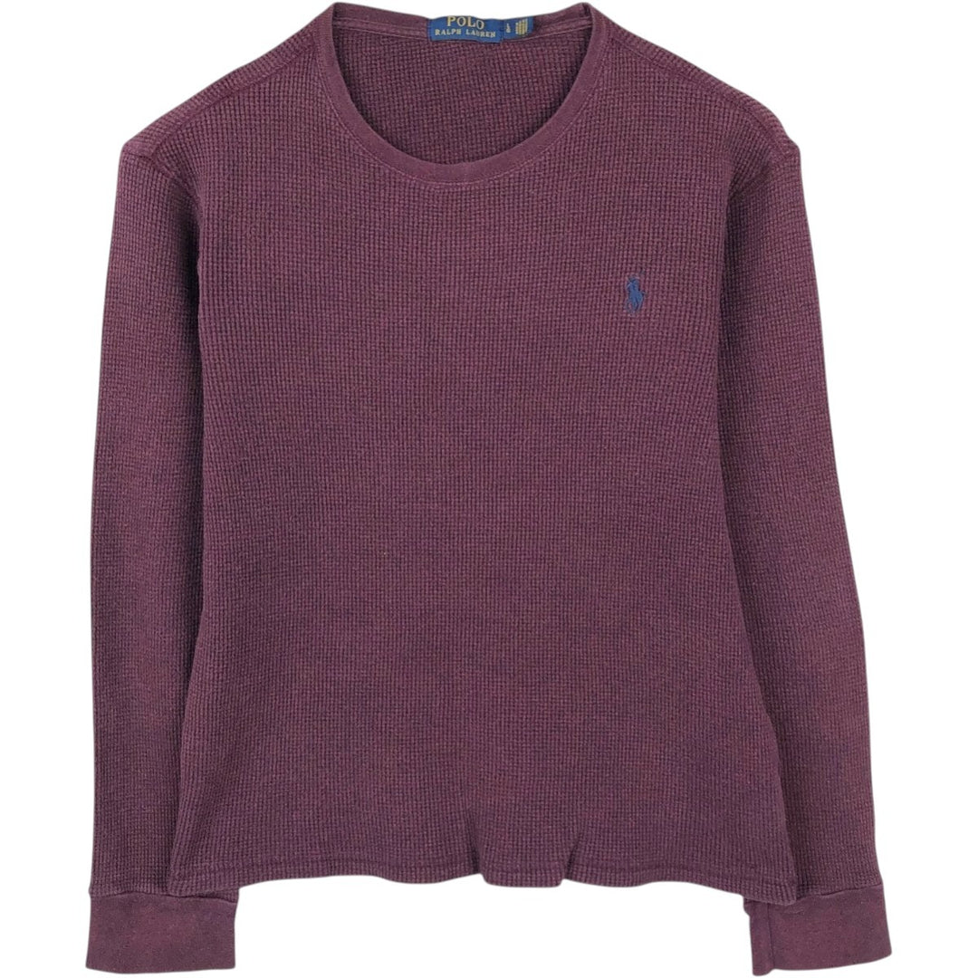 Ralph Lauren POLO RALPH LAUREN Thermal Long T-Shirt Men's Size L cotton red type reddish brown Vintage Second Hand