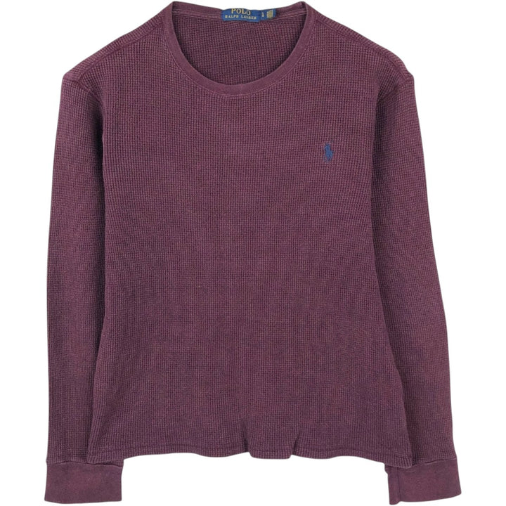 Ralph Lauren POLO RALPH LAUREN Thermal Long T-Shirt Men's Size L cotton red type reddish brown Vintage Second Hand