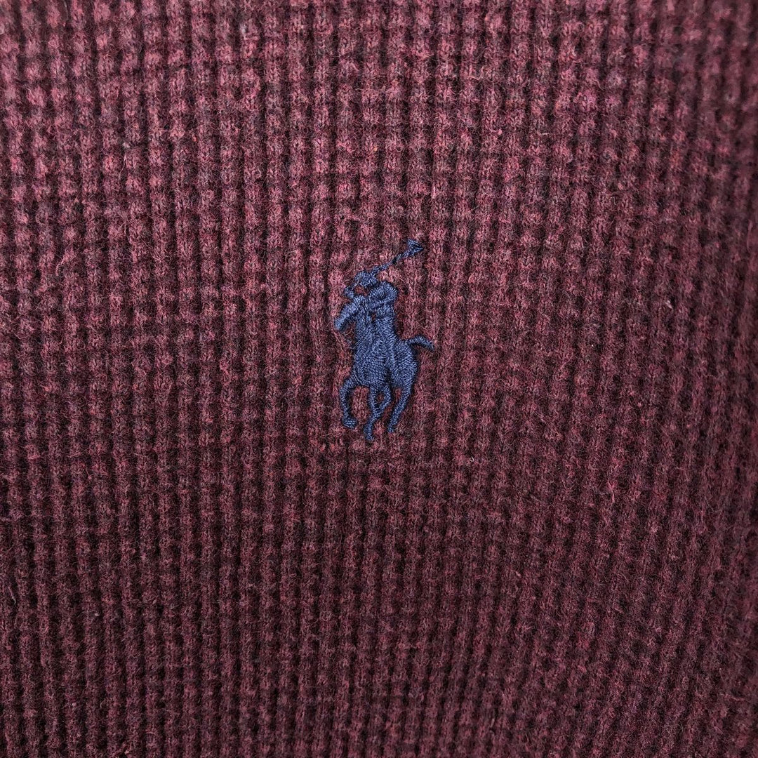 Ralph Lauren POLO RALPH LAUREN Thermal Long T-Shirt Men's Size L cotton red type reddish brown Vintage Second Hand