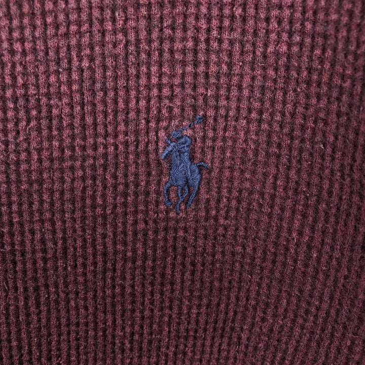 Ralph Lauren POLO RALPH LAUREN Thermal Long T-Shirt Men's Size L cotton red type reddish brown Vintage Second Hand