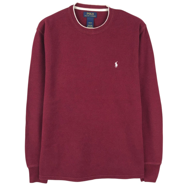Ralph Lauren POLO RALPH LAUREN Thermal Long T-shirt Waffle Men's M size cotton red type Vintage Second Hand
