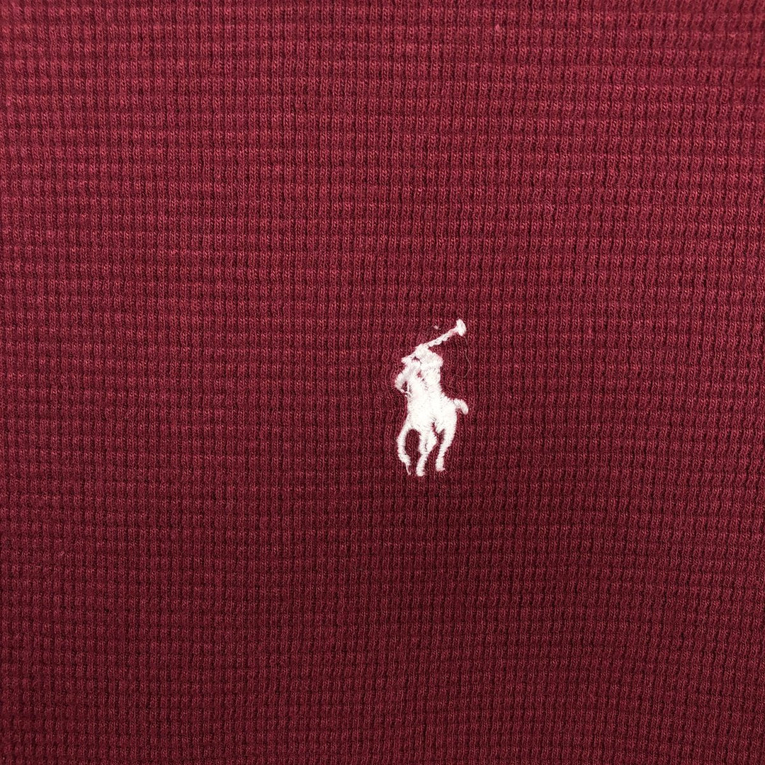 Ralph Lauren POLO RALPH LAUREN Thermal Long T-shirt Waffle Men's M size cotton red type Vintage Second Hand