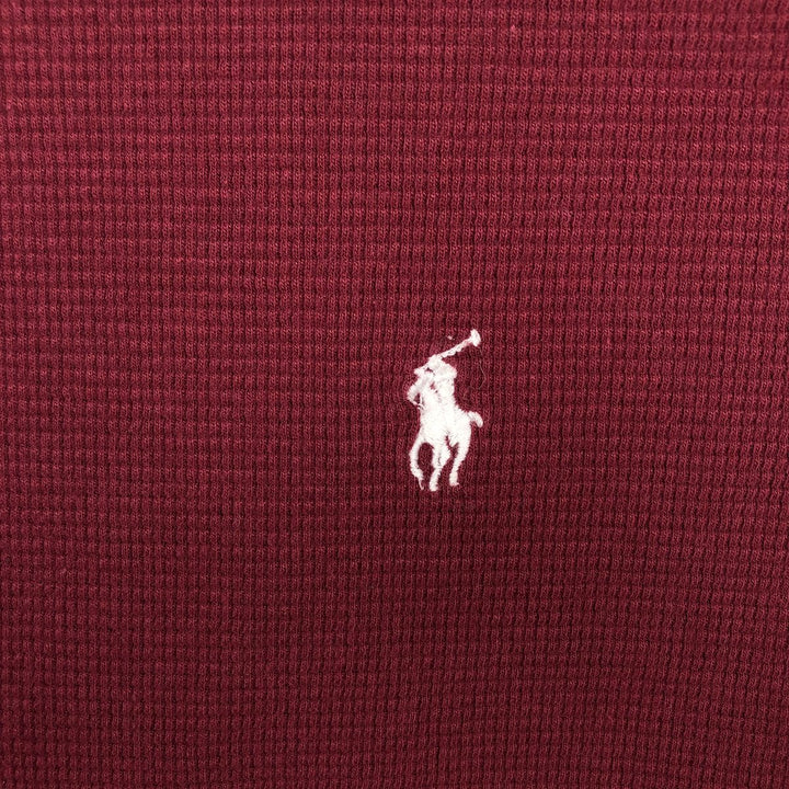 Ralph Lauren POLO RALPH LAUREN Thermal Long T-shirt Waffle Men's M size cotton red type Vintage Second Hand