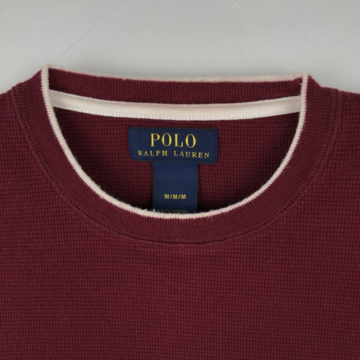 Ralph Lauren POLO RALPH LAUREN Thermal Long T-shirt Waffle Men's M size cotton red type Vintage Second Hand