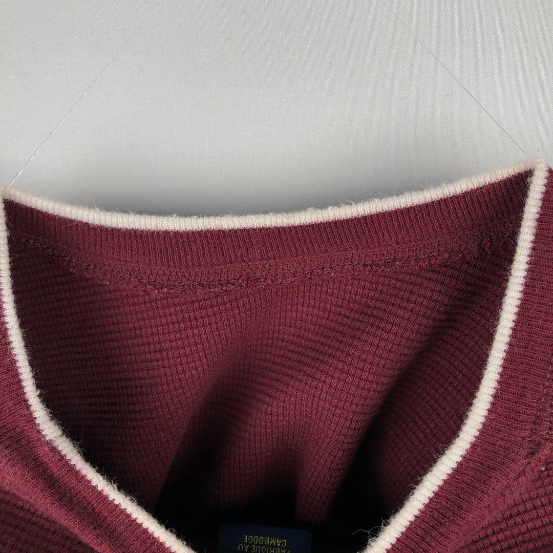 Ralph Lauren POLO RALPH LAUREN Thermal Long T-shirt Waffle Men's M size cotton red type Vintage Second Hand
