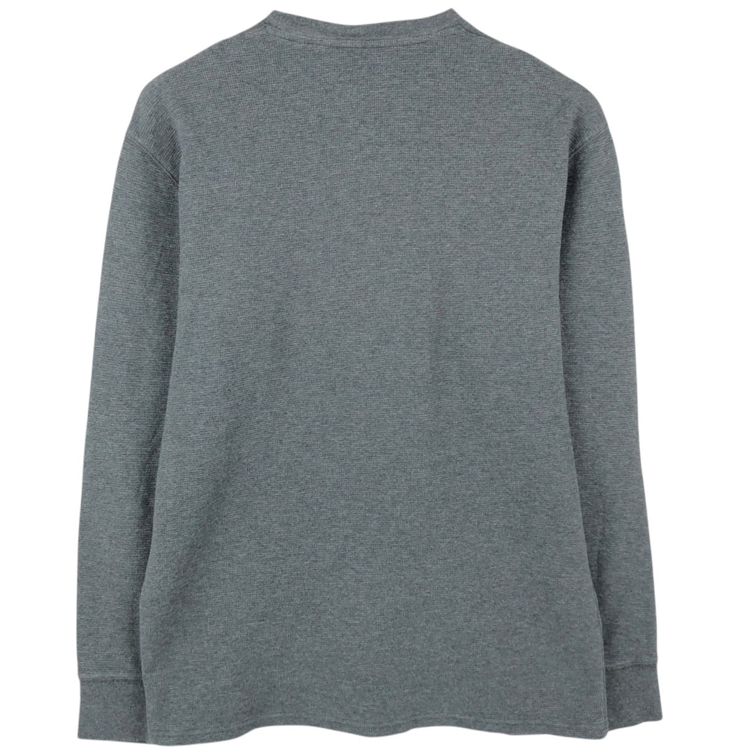 Ralph Lauren POLO RALPH LAUREN SLEEPWEAR Thermal Long-Sleeve T-Shirt, Waffle Knit, Men's XL (approx.) cotton Charcoal Vintage Second Hand
