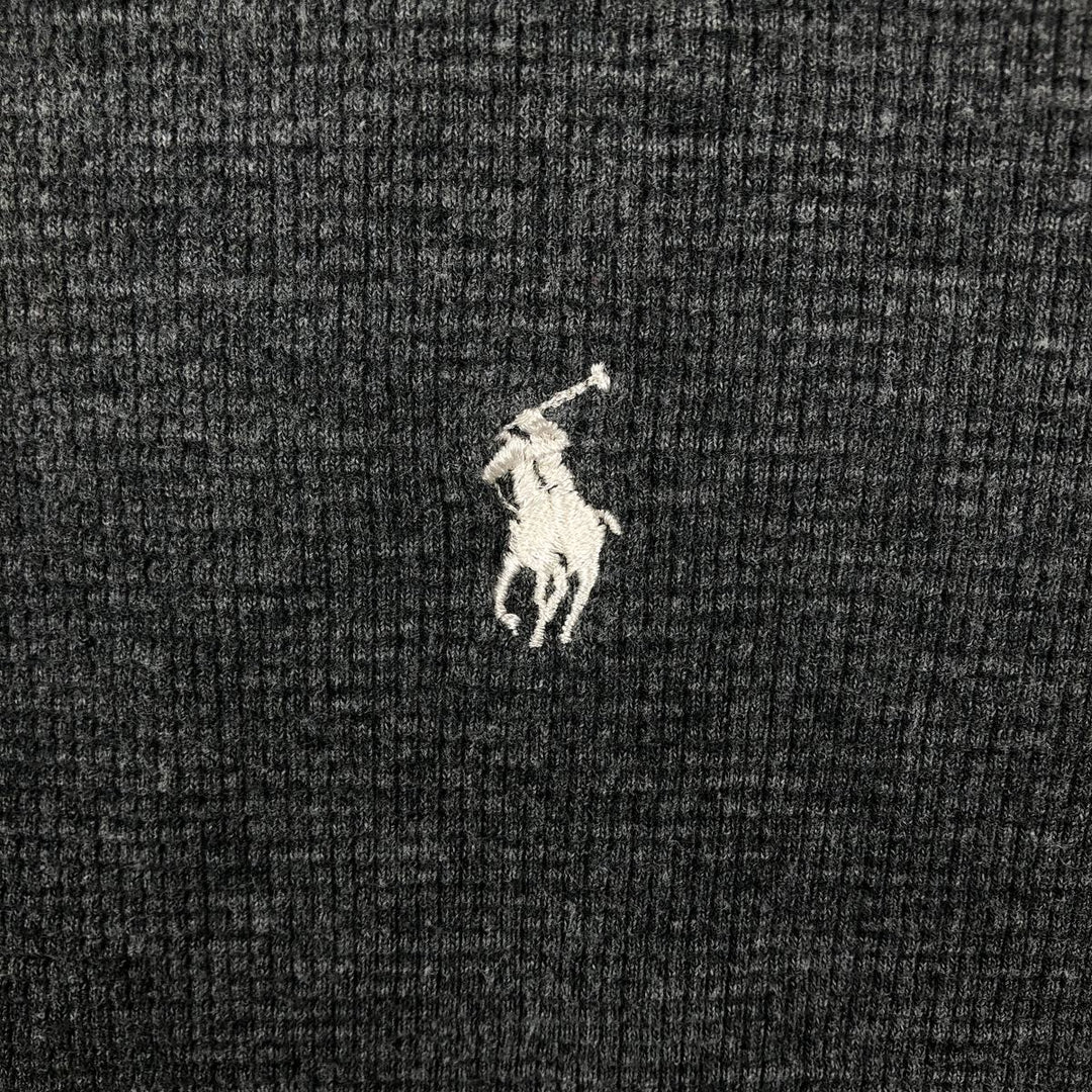 Ralph Lauren POLO RALPH LAUREN SLEEPWEAR Thermal Long-Sleeve T-Shirt, Waffle Knit, Men's XL (approx.) cotton Charcoal Vintage Second Hand