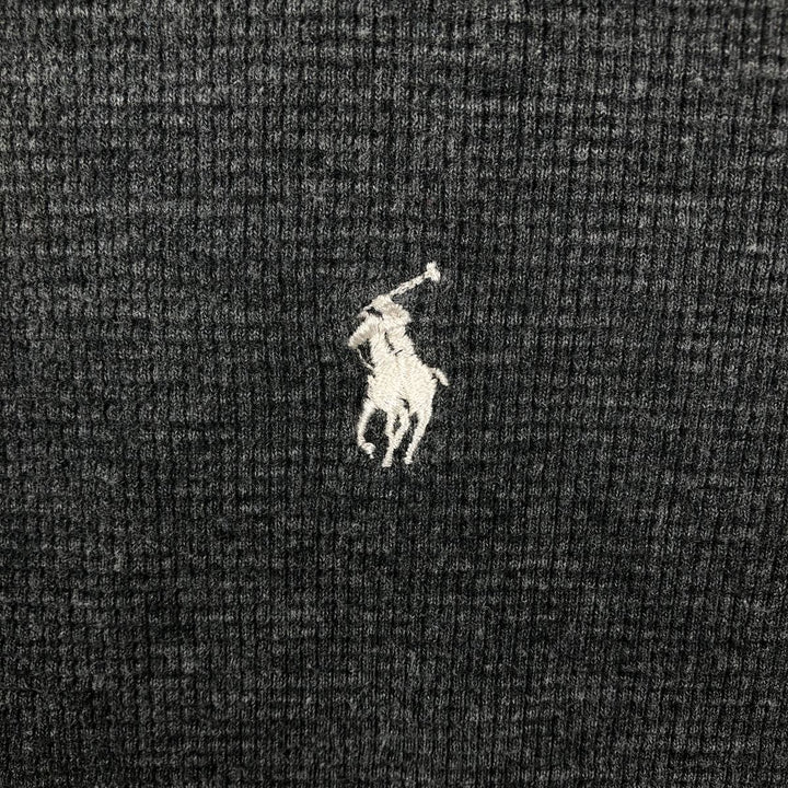 Ralph Lauren POLO RALPH LAUREN SLEEPWEAR Thermal Long-Sleeve T-Shirt, Waffle Knit, Men's XL (approx.) cotton Charcoal Vintage Second Hand
