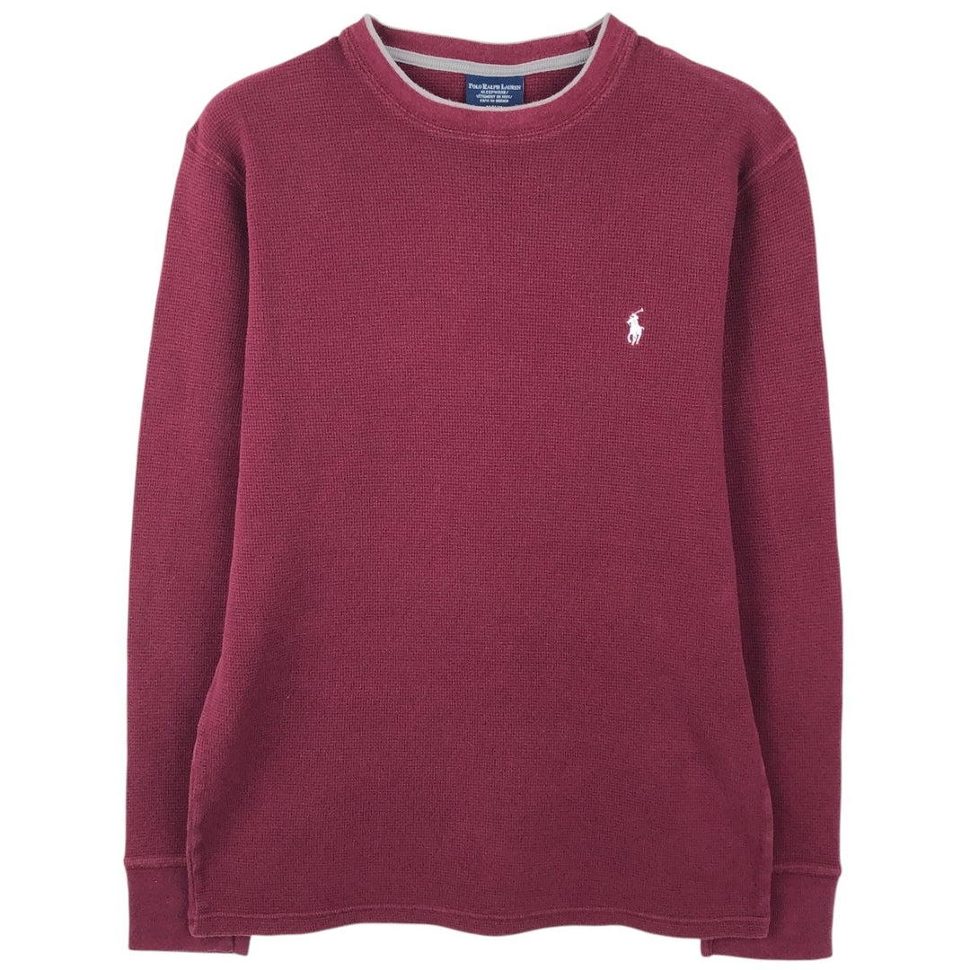 Ralph Lauren POLO RALPH LAUREN SLEEPWEAR Thermal Long T-shirt Waffle Men's M size cotton red type Vintage Second Hand