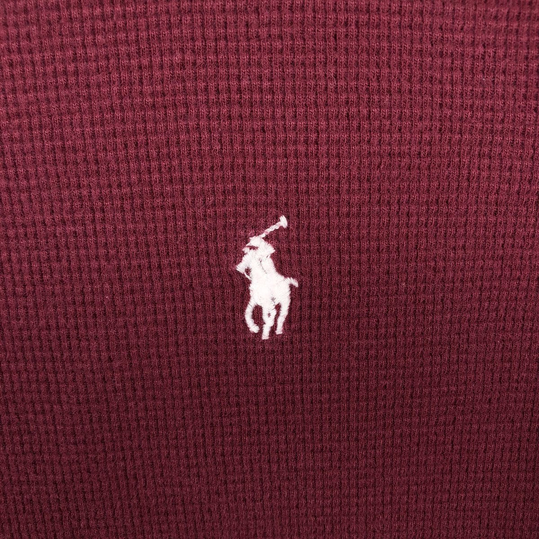 Ralph Lauren POLO RALPH LAUREN SLEEPWEAR Thermal Long T-shirt Waffle Men's M size cotton red type Vintage Second Hand