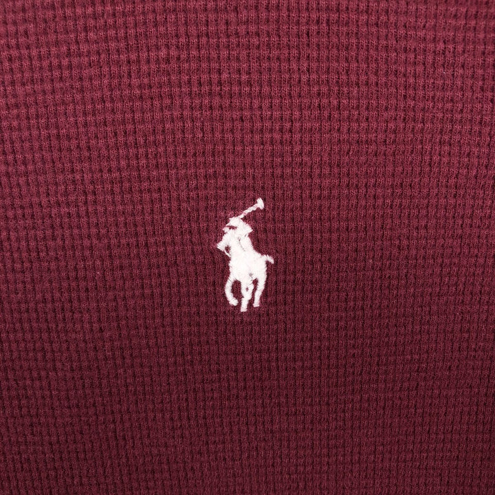 Ralph Lauren POLO RALPH LAUREN SLEEPWEAR Thermal Long T-shirt Waffle Men's M size cotton red type Vintage Second Hand