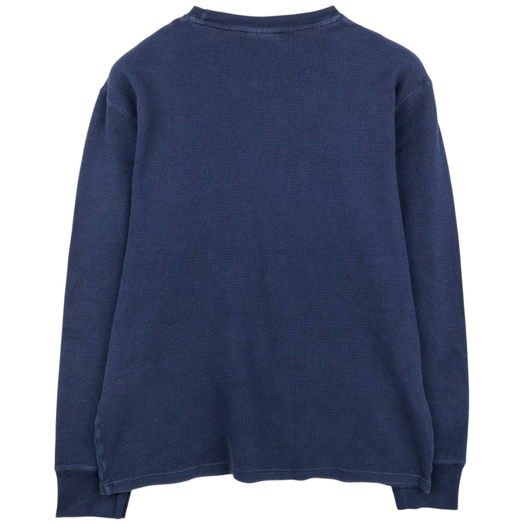 Ralph Lauren POLO RALPH LAUREN SLEEPWEAR Thermal Long T-shirt Waffle Men's L size cotton navy blue type Vintage Second Hand
