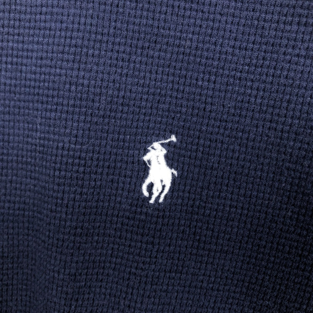 Ralph Lauren POLO RALPH LAUREN SLEEPWEAR Thermal Long T-shirt Waffle Men's L size cotton navy blue type Vintage Second Hand