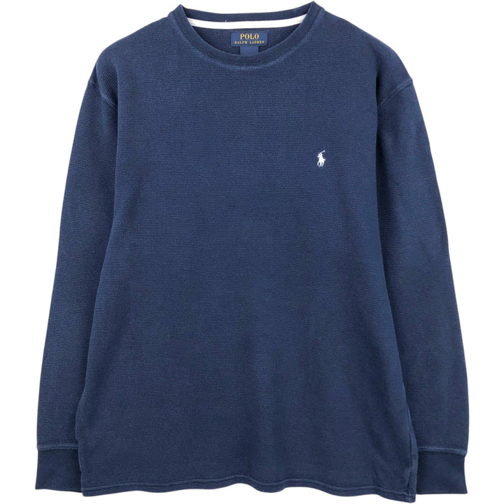 Ralph Lauren POLO RALPH LAUREN Thermal Long T-shirt Waffle Men's XL cotton navy blue type Vintage Second Hand