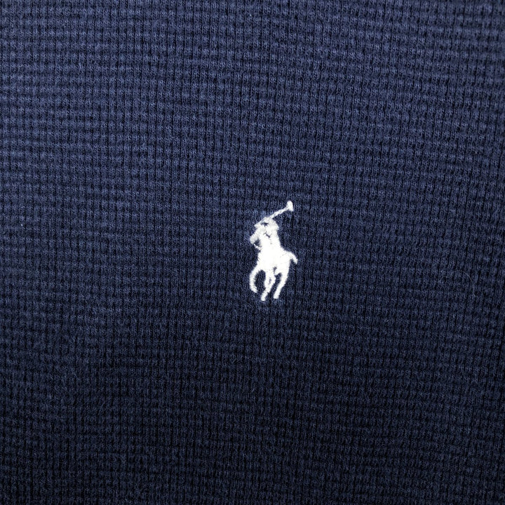Ralph Lauren POLO RALPH LAUREN Thermal Long T-shirt Waffle Men's XL cotton navy blue type Vintage Second Hand
