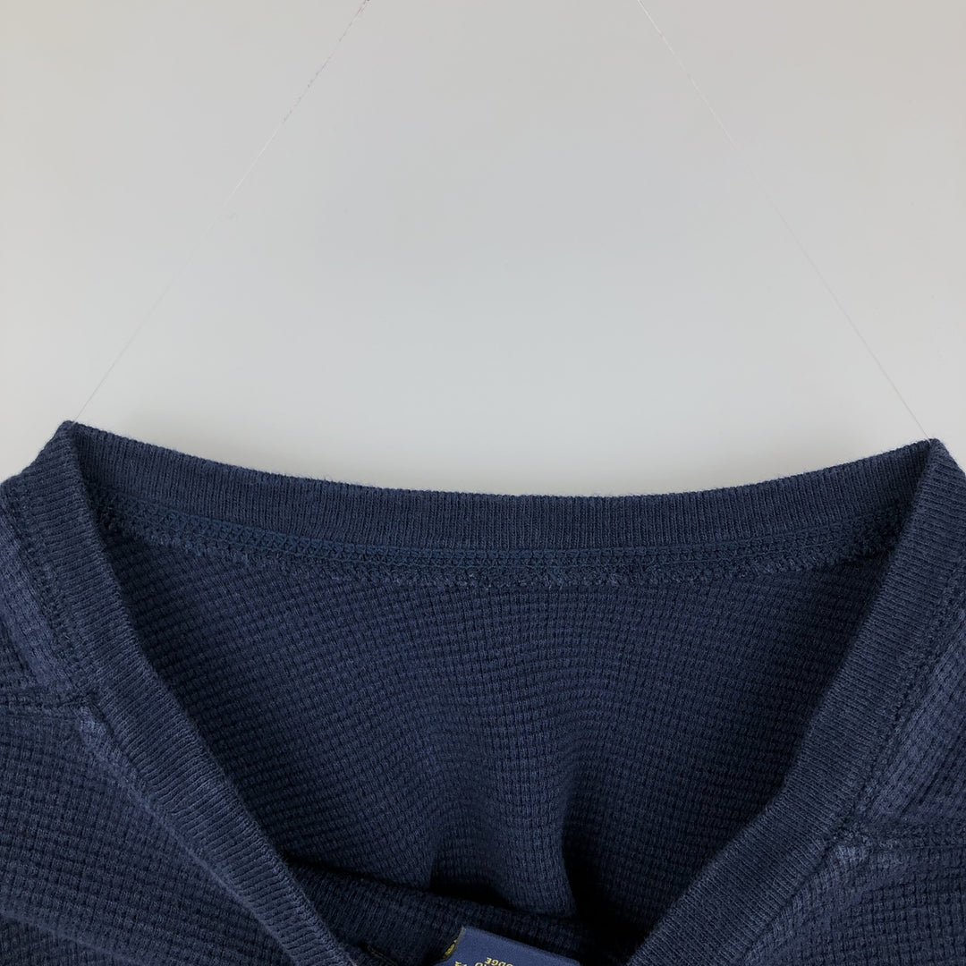 Ralph Lauren POLO RALPH LAUREN Thermal Long T-shirt Waffle Men's XL cotton navy blue type Vintage Second Hand
