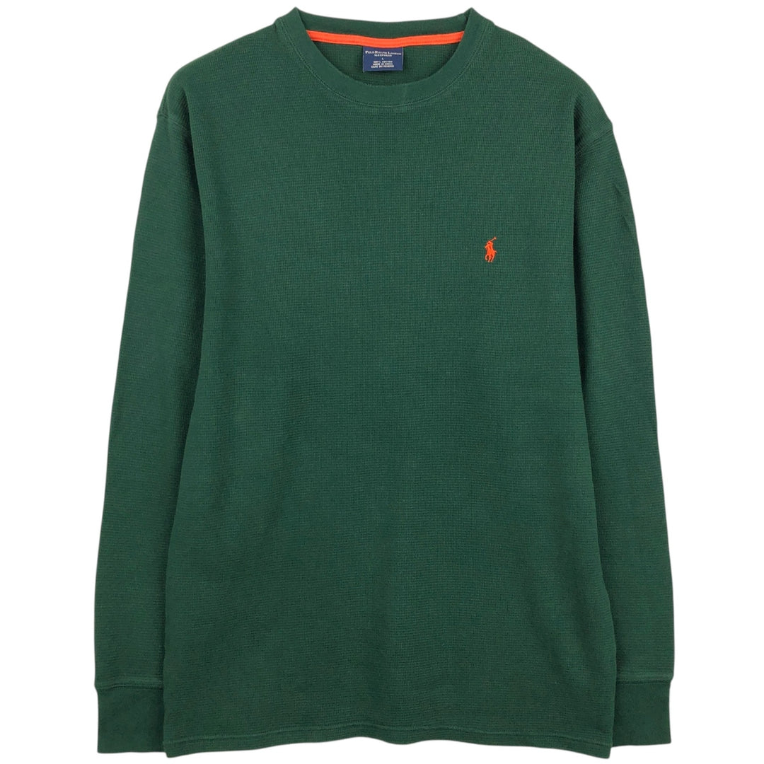 Ralph Lauren POLO RALPH LAUREN SLEEPWEAR Thermal Long T-shirt Waffle Men's L size cotton Green type dark green Vintage Second Hand