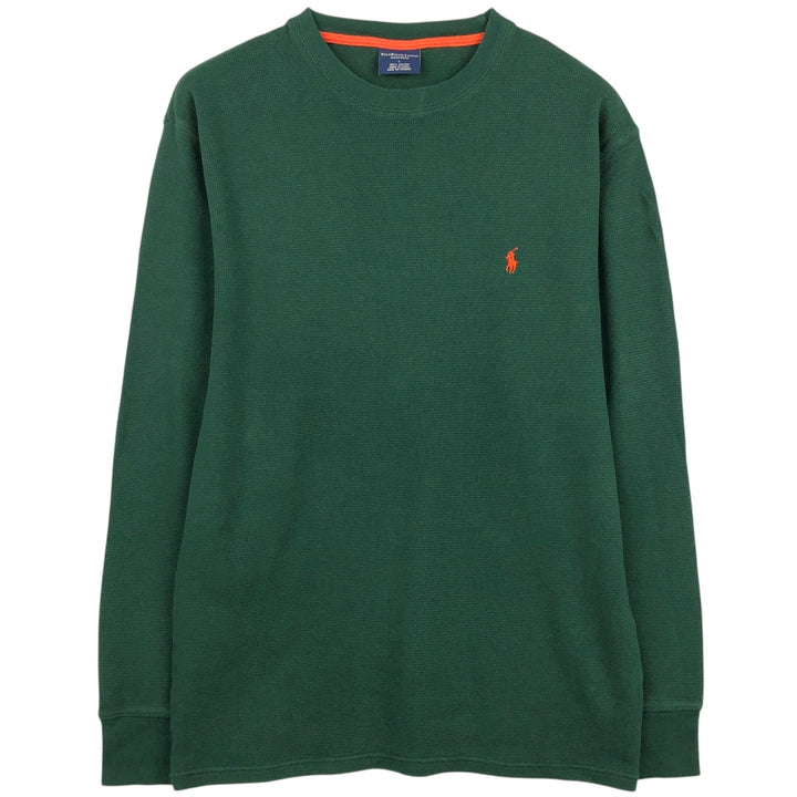 Ralph Lauren POLO RALPH LAUREN SLEEPWEAR Thermal Long T-shirt Waffle Men's L size cotton Green type dark green Vintage Second Hand