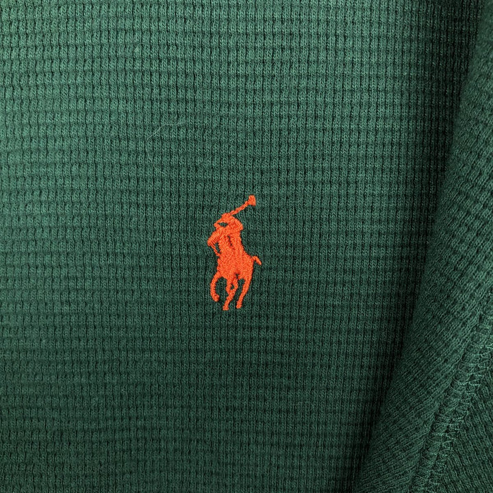 Ralph Lauren POLO RALPH LAUREN SLEEPWEAR Thermal Long T-shirt Waffle Men's L size cotton Green type dark green Vintage Second Hand