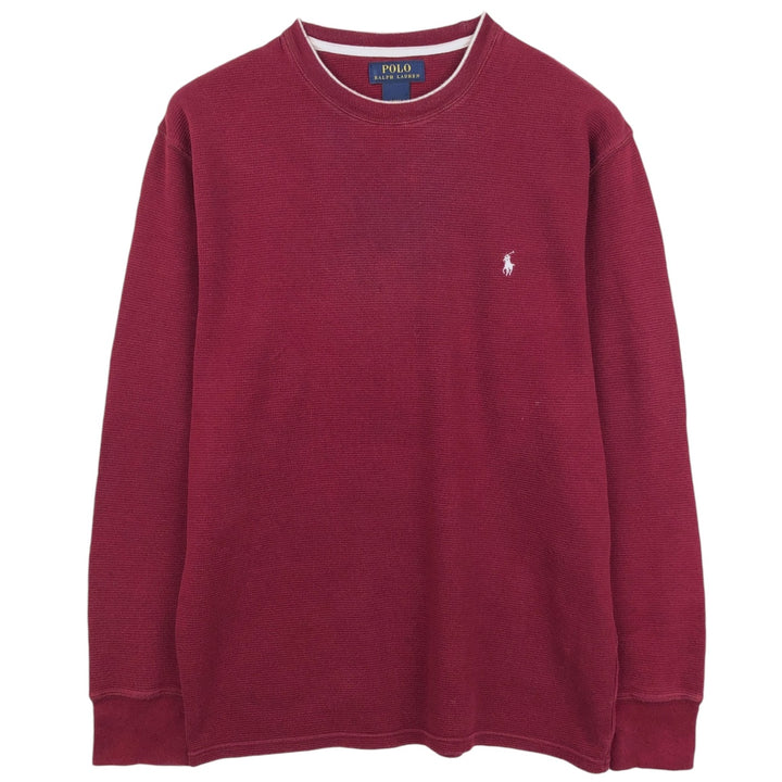 Ralph Lauren POLO RALPH LAUREN Thermal Ron T Waffle Men's L size cotton red type reddish brown Vintage Second Hand