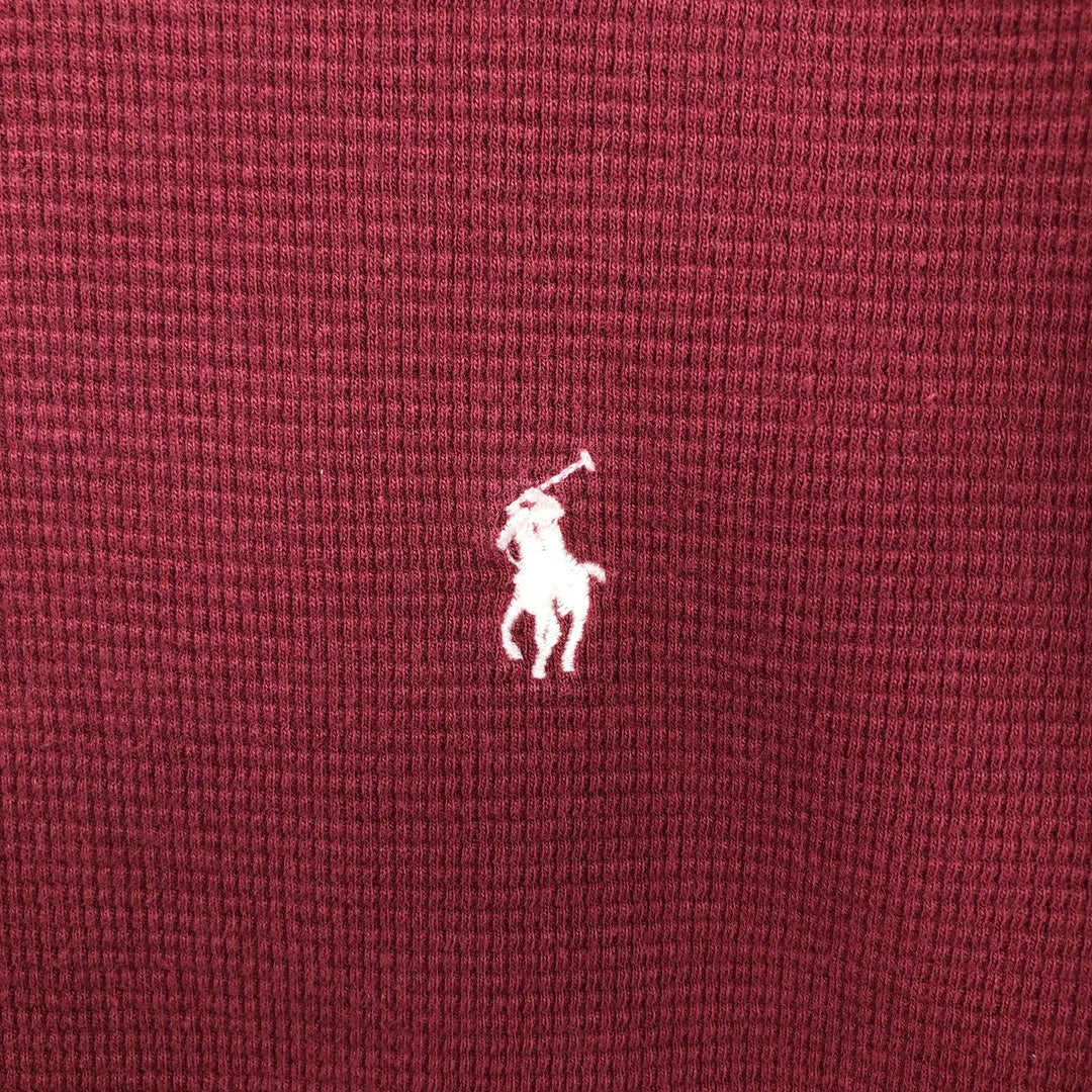 Ralph Lauren POLO RALPH LAUREN Thermal Ron T Waffle Men's L size cotton red type reddish brown Vintage Second Hand