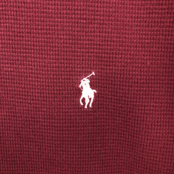 Ralph Lauren POLO RALPH LAUREN Thermal Ron T Waffle Men's L size cotton red type reddish brown Vintage Second Hand