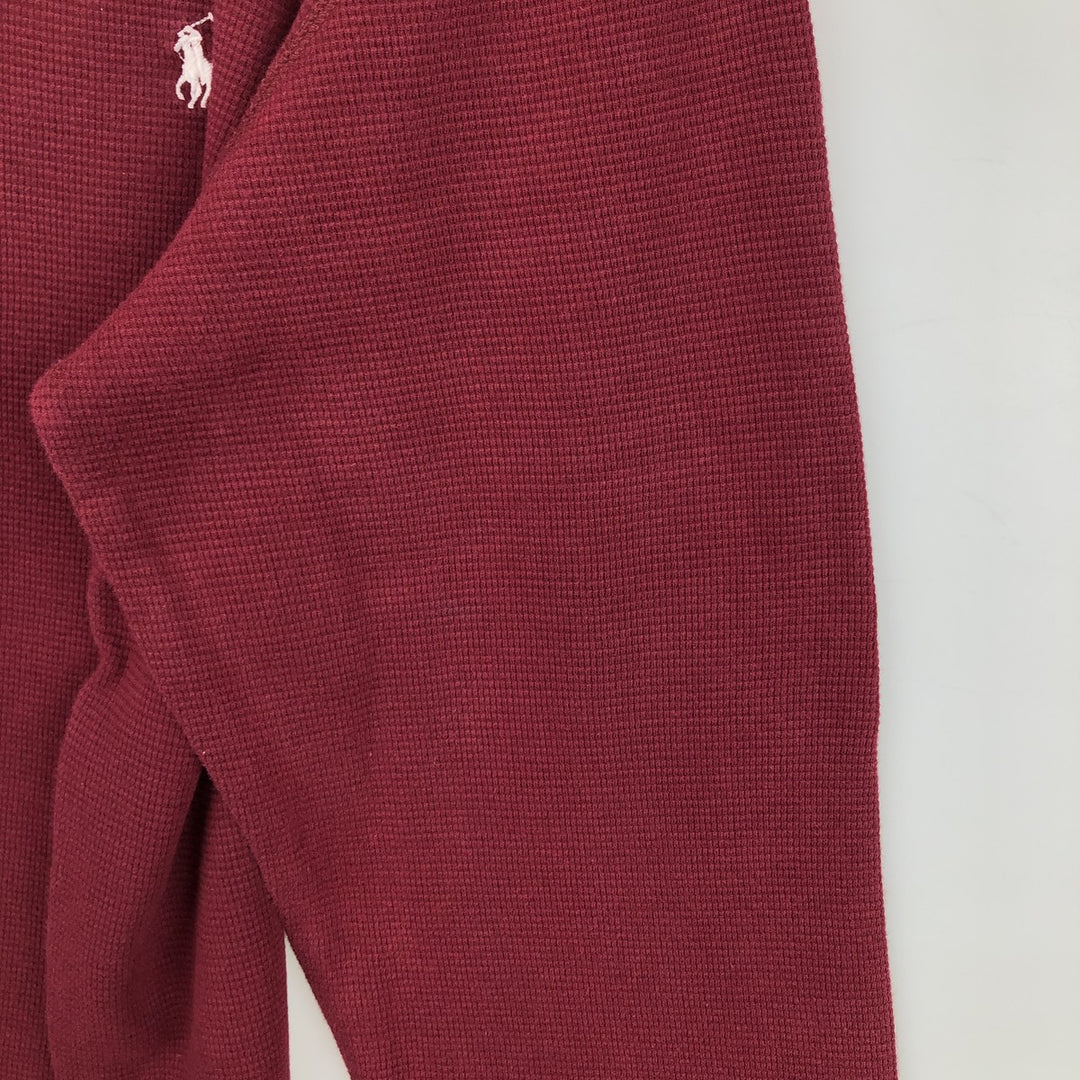 Ralph Lauren POLO RALPH LAUREN Thermal Ron T Waffle Men's L size cotton red type reddish brown Vintage Second Hand