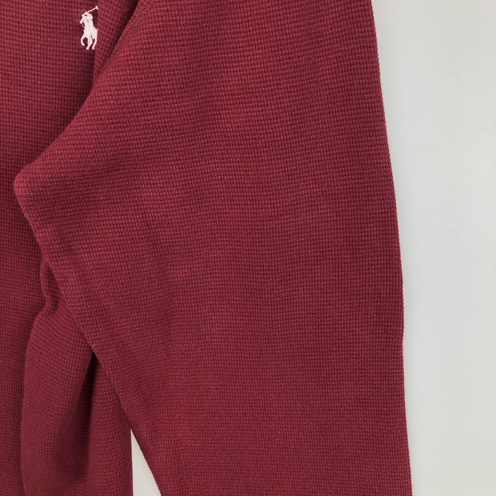Ralph Lauren POLO RALPH LAUREN Thermal Ron T Waffle Men's L size cotton red type reddish brown Vintage Second Hand