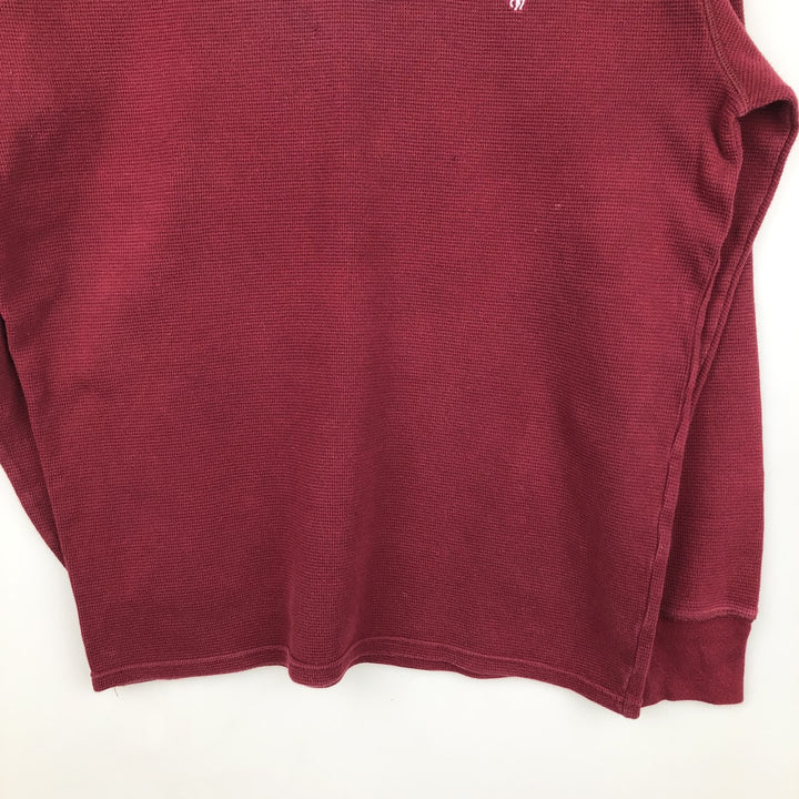 Ralph Lauren POLO RALPH LAUREN Thermal Ron T Waffle Men's L size cotton red type reddish brown Vintage Second Hand