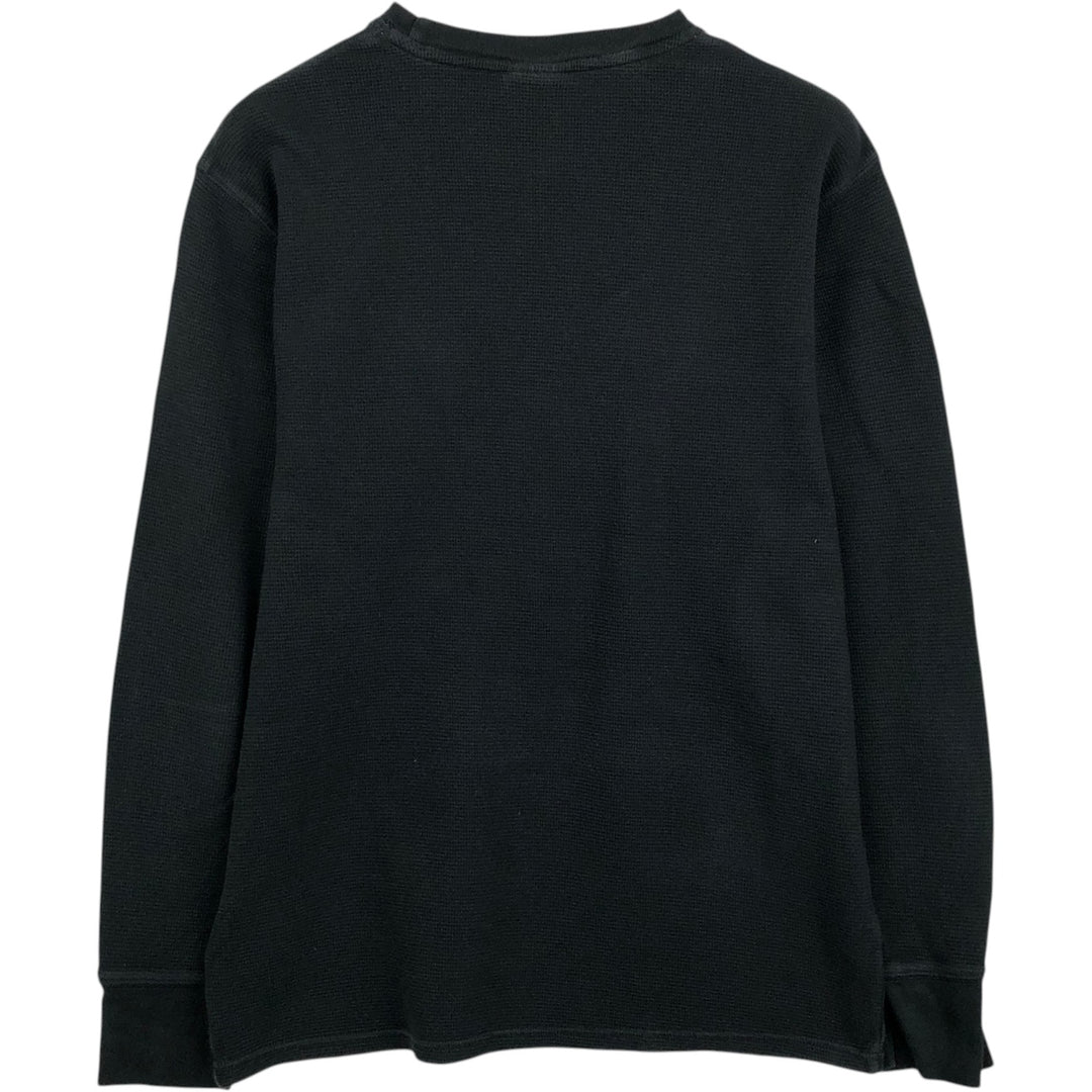 Ralph Lauren POLO RALPH LAUREN SLEEPWEAR Thermal Long T-shirt Waffle Men's M size cotton black type Vintage Second Hand