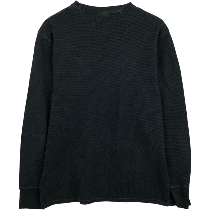Ralph Lauren POLO RALPH LAUREN SLEEPWEAR Thermal Long T-shirt Waffle Men's M size cotton black type Vintage Second Hand