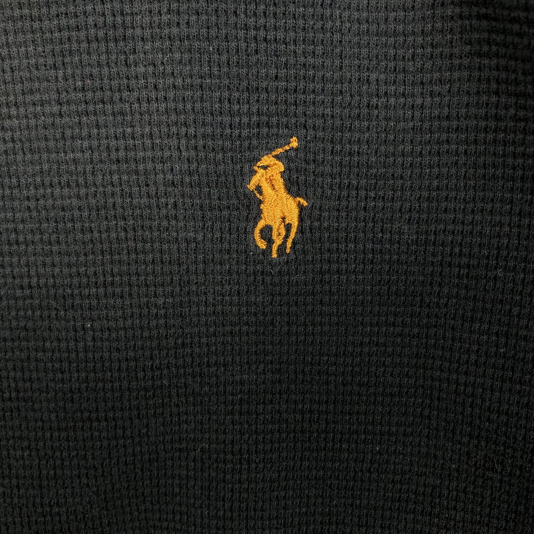 Ralph Lauren POLO RALPH LAUREN SLEEPWEAR Thermal Long T-shirt Waffle Men's M size cotton black type Vintage Second Hand
