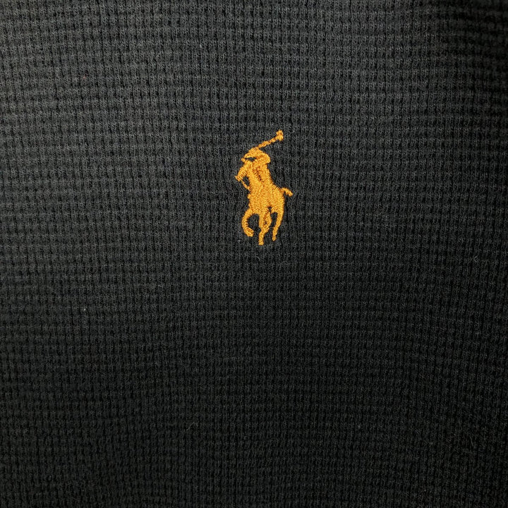 Ralph Lauren POLO RALPH LAUREN SLEEPWEAR Thermal Long T-shirt Waffle Men's M size cotton black type Vintage Second Hand