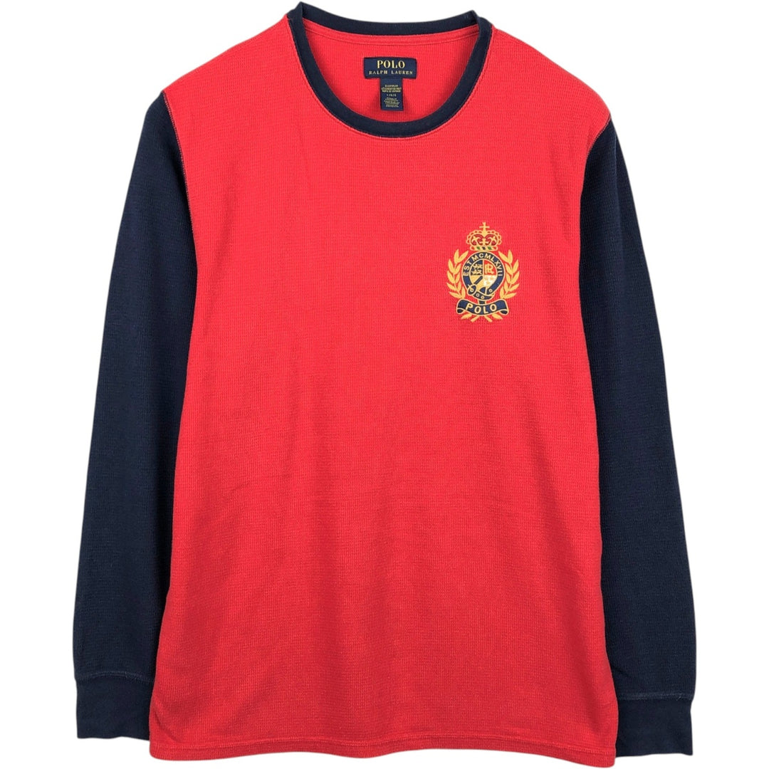 Ralph Lauren POLO RALPH LAUREN SLEEPWEAR Thermal Long T-Shirt, Men's Size L cotton red type Vintage Second Hand