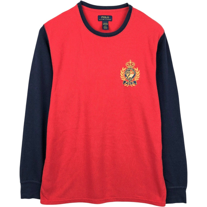 Ralph Lauren POLO RALPH LAUREN SLEEPWEAR Thermal Long T-Shirt, Men's Size L cotton red type Vintage Second Hand